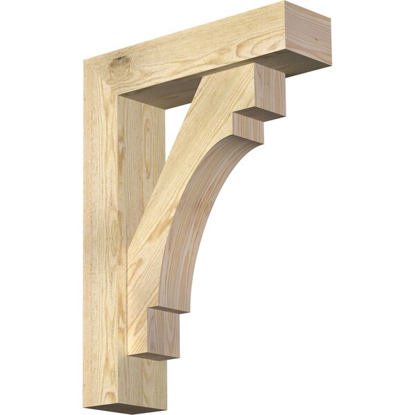 Ekena Millwork Merced Block Rough Sawn Bracket w/ Offset Brace, Douglas Fir, 6"W x 22"D x 30"H BKT0604X22X30MRC05RDF - main